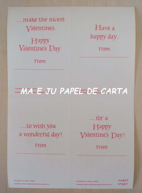 HOLLY HOBBIE CARTÃO VALENTINE IMPORTADO = HH116 - Imagem 3