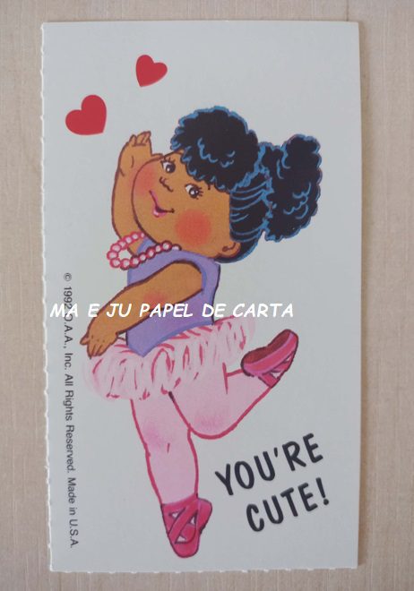 CABBAGE PATCH CARTÃO VALENTINE IMPORTADO = CAB14 - Imagem 2