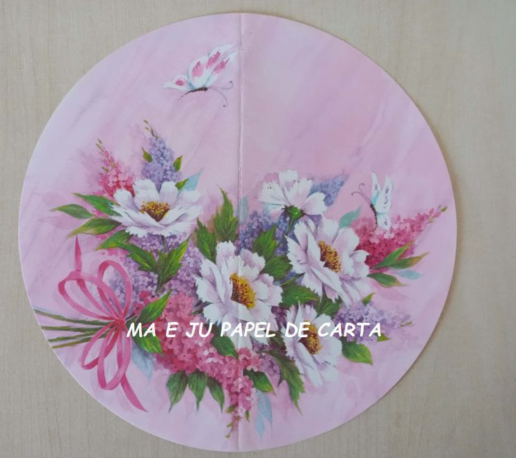 FORMAS RECORTADAS FOLHA AVULSA FLOWERS ROUND IMPORTADA = FR74