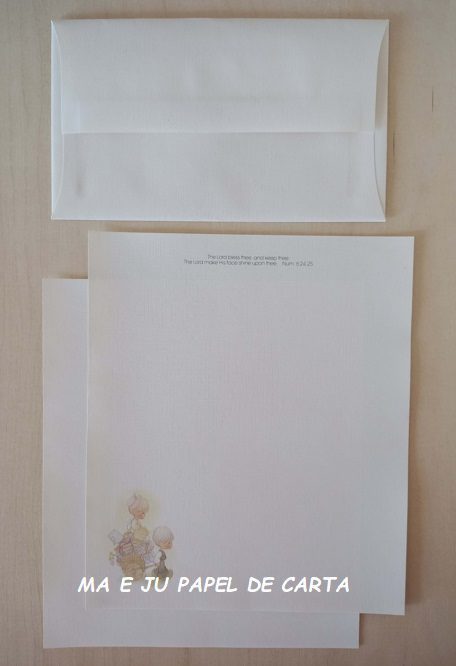 PRECIOUS MOMENTS CONJUNTO IMPORTADO = PAPEL + ENVELOPE – PM04