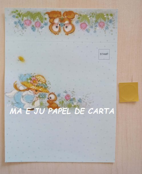 MENININHAS CONJUNTO IMPORTADO = PAPEL + ENVELOPE + POSTALETTE + CARTÃO – MEN275 - Imagem 7