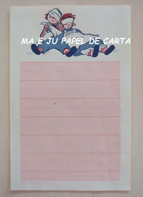 RAGGEDY ANN CONJUNTO IMPORTADO = PAPEL + ENVELOPE – RAG23 - Imagem 2