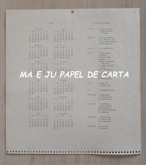 CALENDÁRIO ANO 1979 DA COLEÇÃO BETSEY CLARK HALLMARK - CL01 - Imagem 2