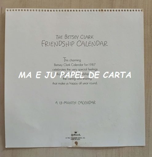 FOLHA DECORADA CALENDÁRIO BETSEY CLARK HALLMARK – CL10 - Imagem 2