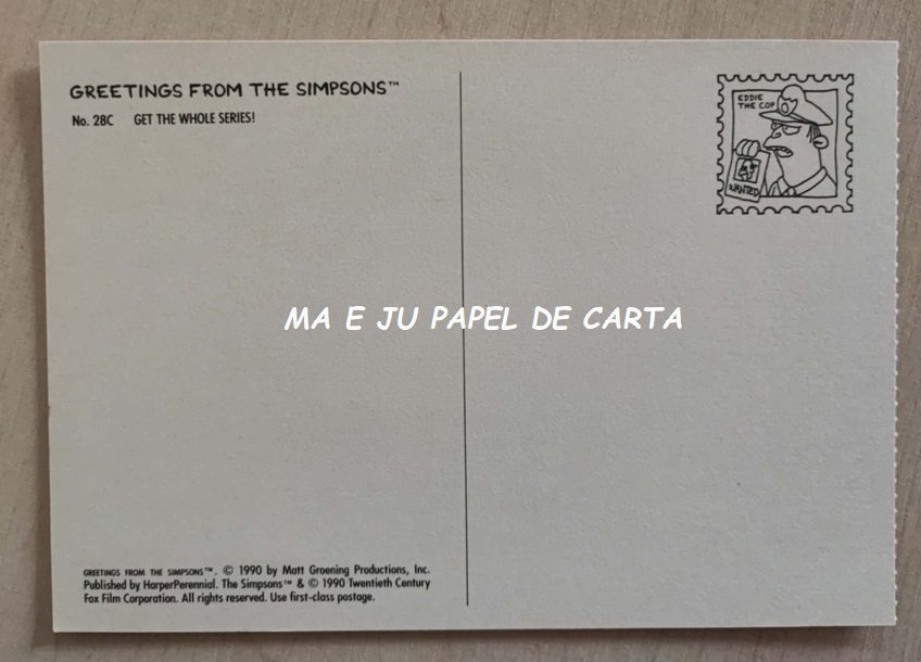 SIMPSONS POSTCARD IMPORTADO = PT113 - Imagem 2