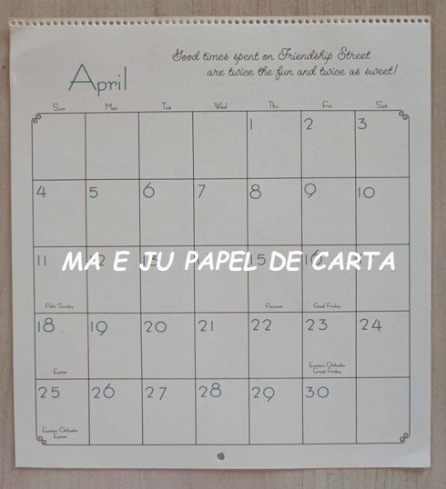 CALENDÁRIO ANO 1976 DA COLEÇÃO SUNBONNET CHARMERS – CL74 - Imagem 11
