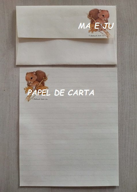BICHINHO CONJUNTO SQUIRREL IMPORTADO = PAPEL + ENVELOPE – BI171