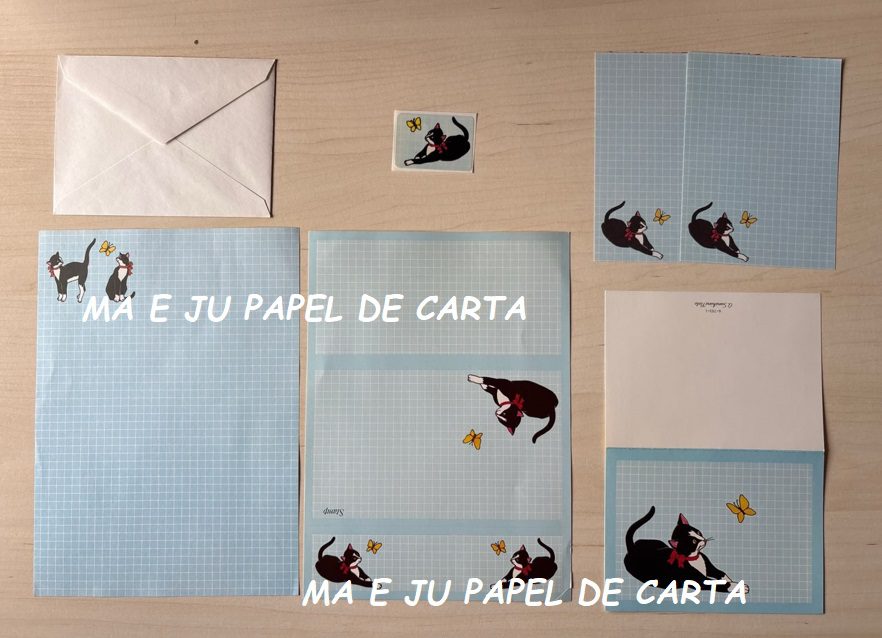 BICHINHO CAT OLIMPYCARD CONJUNTO IMPORTADO = PAPEL + ENVELOPE + PAPEL MINI + POSTALETTE + CARTÃO – BI827