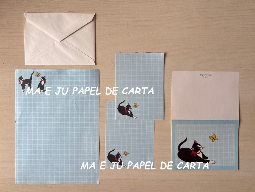 BICHINHO CAT OLIMPYCARD CONJUNTO IMPORTADO = PAPEL + ENVELOPE + PAPEL MINI + CARTÃO – BI828