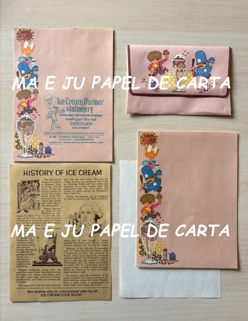 MENININHAS ICE CREAM CONJUNTO IMPORTADO = CAPA + PAPEL + ENVELOPE – MEN1483