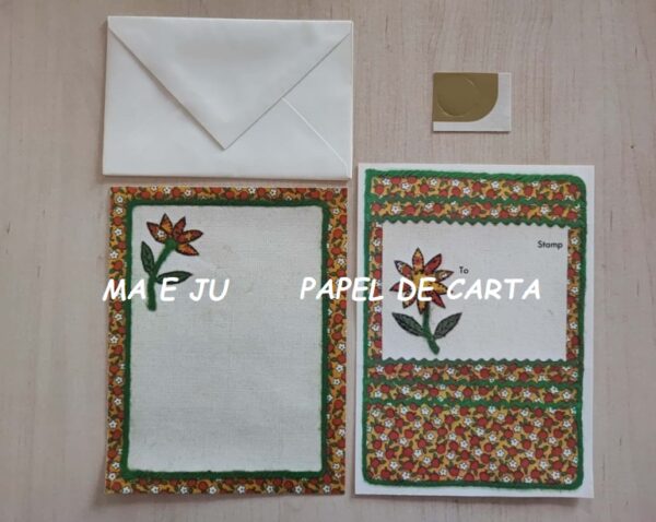 FLORES CALICO CONJUNTO IMPORTADO = PAPEL + ENVELOPE + POSTALETTE – FP112