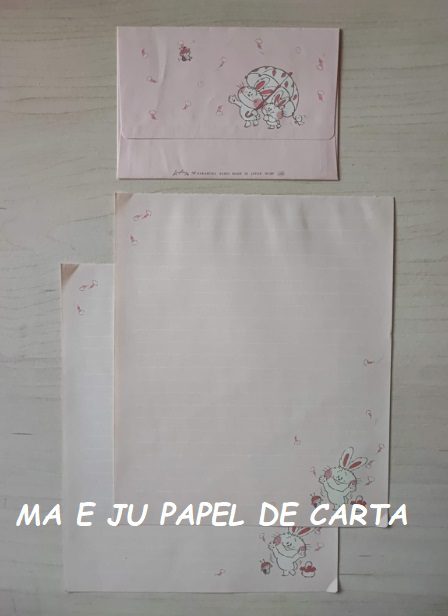 JOLLY RABBITS NAKAMURA SEIKO – ANGEL SONY CONJUNTO IMPORTADO = CAPA + PAPEL + ENVELOPE – DV73 - Imagem 6