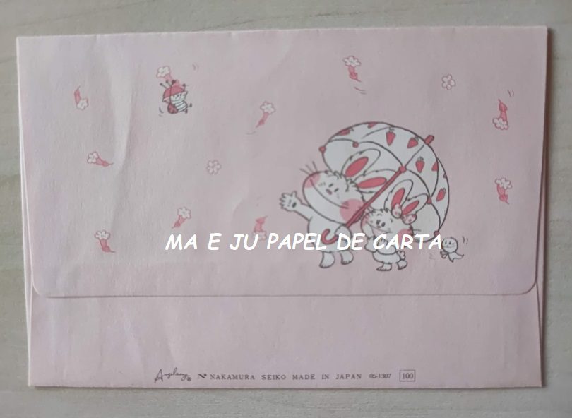 JOLLY RABBITS NAKAMURA SEIKO – ANGEL SONY CONJUNTO IMPORTADO = PAPEL + ENVELOPE – DV74 - Imagem 4
