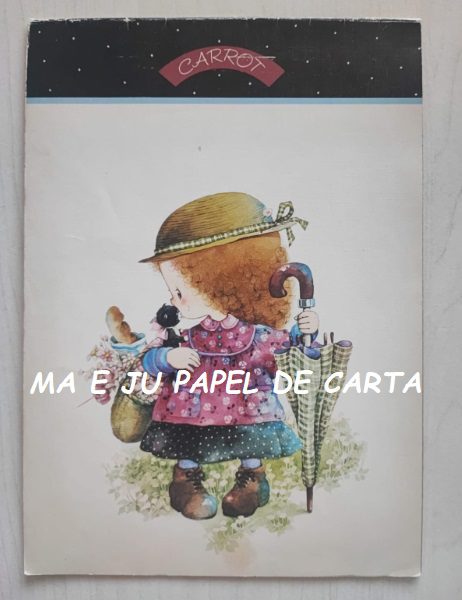 MENININHAS CARROT – SAN-X CHIZURU CONJUNTO IMPORTADO = CAPA + PAPEL + ENVELOPE – DV76 - Imagem 2