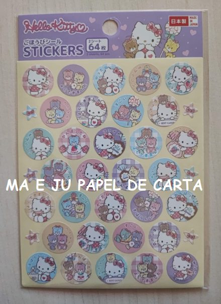 HELLO KITTY - SANRIO - JAPÃO - CARTELA STICKERS IMPORTADO = HK62